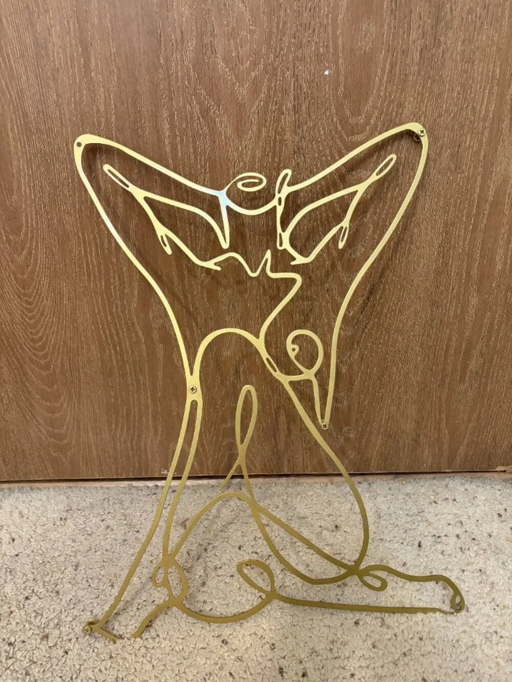 Elegant Gold Nude Woman Body Wall Art in Excellent Condition